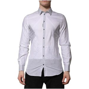 Dolce & Gabbana - Gestreept Slim Fit Overhemd - Wit - Heren - Katoen