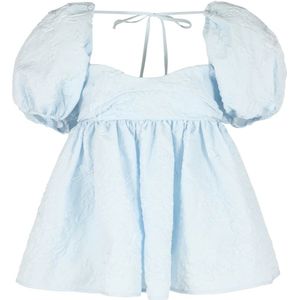 Cecilie Bahnsen, Dames, Blouses & Shirts, Blauw, Maat: M Polyamide,