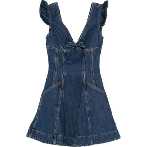 Self Portrait, Dames, Jurken, Blauw, Maat: 2XS Katoen,