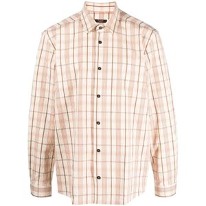 Peserico, Heren, Overhemden, Beige, Maat: S Katoen,