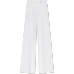 Max Mara, Dames, Broeken, Wit, Maat: L Linnen,