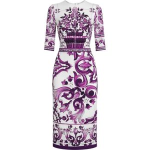 Dolce & Gabbana, Dames, Jurken, Veelkleurig, Maat: XS Zijde,