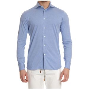 Borriello Napoli, Heren, Overhemden, Blauw, Maat: XL Katoen,