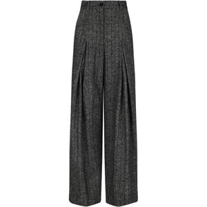 Dolce & Gabbana, Dames, Broeken, Grijs, Maat: S Tweed,