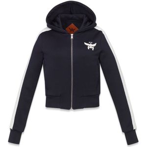 Mcm, Dames, Sweatshirts & Hoodies, Blauw, Maat: XS Katoen,