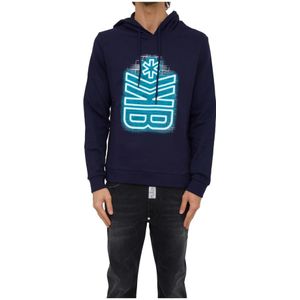 Bikkembergs, Heren, Sweatshirts & Hoodies, Blauw, Maat: L Katoen,