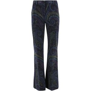Etro, Dames, Broeken, Blauw, Maat: S Katoen,