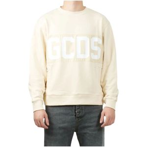 Gcds, Heren, Sweatshirts & Hoodies, Beige, Maat: L Nylon,