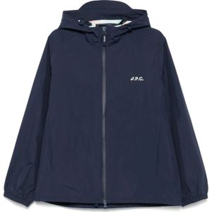A.p.c., Heren, Jassen, Blauw, Maat: XL Zijde,