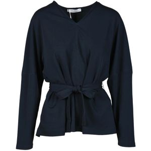 Max Mara, Dames, Blouses & Shirts, Blauw, Maat: XS Poliester,