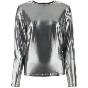 Tom Ford, Dames, Blouses & Shirts, Grijs, Maat: 3XS