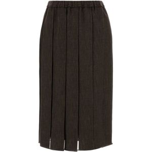 Brunello Cucinelli, Dames, Rokken, Bruin, Maat: S Denim,