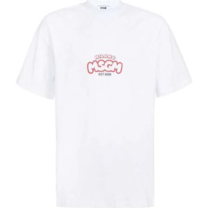 Msgm, Heren, Tops, Wit, Maat: XS Katoen,