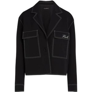 Karl Lagerfeld, Dames, Jassen, Zwart, Maat: M