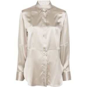 Brunello Cucinelli, Dames, Blouses & Shirts, Grijs, Maat: L Zijde,