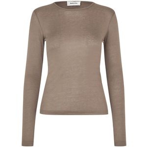Modström - 57520 HARPER - Top - Donker Bruin - Lange Mouw