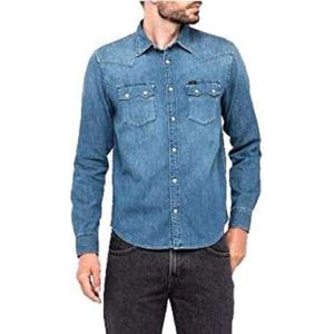 Lee, Heren, Overhemden, Blauw, Maat: L Katoen,