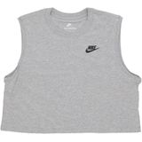 Nike - Sportieve Crop Tee - Donkergrijs - Dames - Katoen