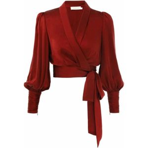 Zimmermann, Dames, Blouses & Shirts, Rood, Maat: M Zijde,