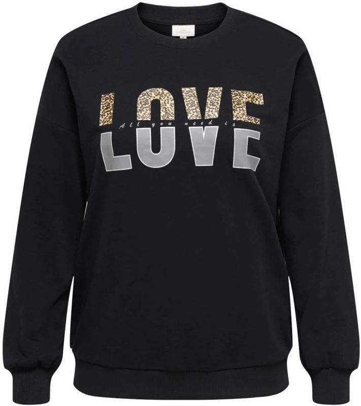 ONLY CARMAKOMA - Sweatshirt - Regular Fit - O-hals - Korte Mouwen