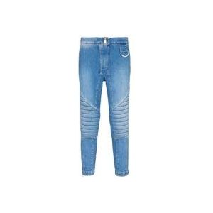 Balmain Lichtblauwe Lage Taille Slim Fit Jeans , Blue , Heren , Maat: S