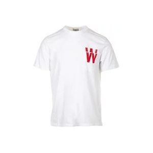 Woolrich Geborduurd Logo T-shirt Wit , White , Heren , Maat: XL
