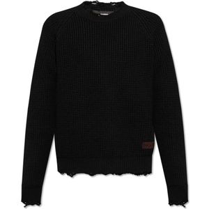 Dsquared2, Heren, Truien, Zwart, Maat: L Wol,