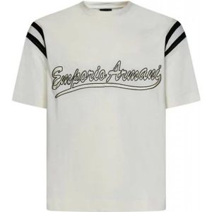 Emporio Armani, Heren, Tops, Wit, Maat: L Katoen,