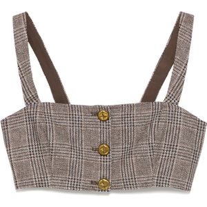 Self Portrait, Dames, Tops, Bruin, Maat: 2XS Katoen,