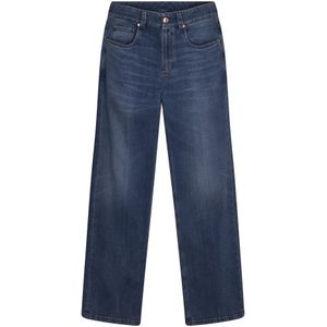 Brunello Cucinelli, Dames, Jeans, Blauw, Maat: M Katoen,