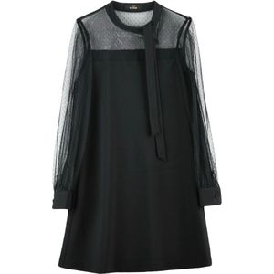 Twinset, Dames, Jurken, Zwart, Maat: XS Viscose,