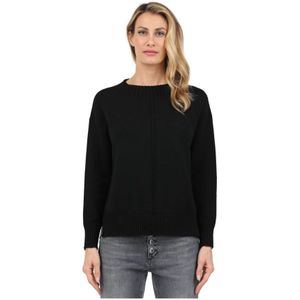 Alpha Studio, Dames, Truien, Zwart, Maat: XS Wol,
