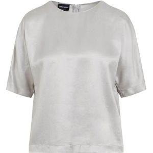 Giorgio Armani, Dames, Tops, Grijs, Maat: M Viscose,