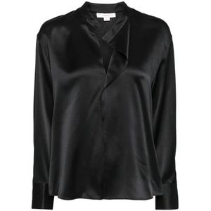 Vince, Dames, Blouses & Shirts, Zwart, Maat: L Zijde,
