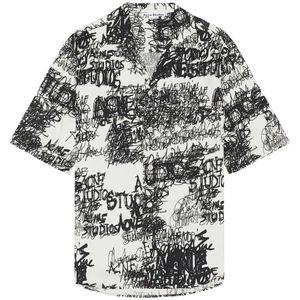 Acne Studios, Heren, Overhemden, Wit, Maat: 2XL Viscose,