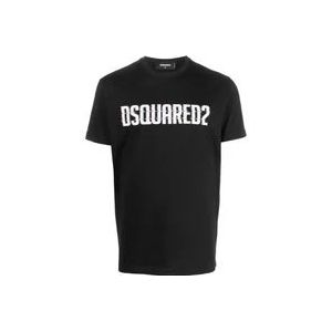 Dsquared2 Glitch Logo T-shirt , Black , Heren , Maat: XL