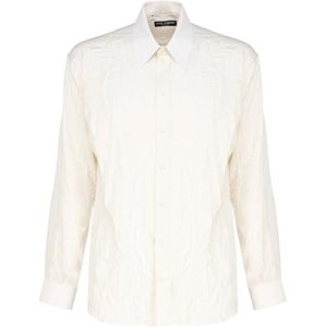 Dolce & Gabbana, Heren, Overhemden, Wit, Maat: M Zijde,
