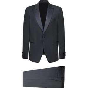 Lardini, Heren, Pakken, Blauw, Maat: S Wol,