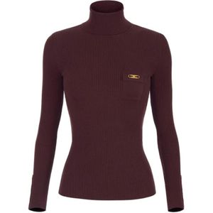 Elisabetta Franchi, Dames, Truien, Rood, Maat: XL Zijde,