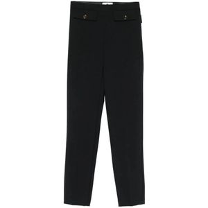 Elisabetta Franchi - Essential - Broek - Zwart - Slim Fit Enkellang