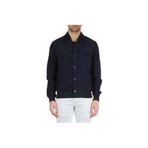 Peuterey Klassieke Suède Jas , Blue , Heren , Maat: XL