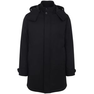 Zegna, Heren, Mantels, Zwart, Maat: M Leer,