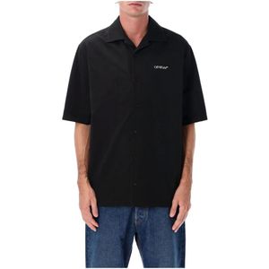 Off White, Heren, Overhemden, Zwart, Maat: S Katoen,
