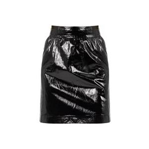 Pinko Leather Skirts , Black , Dames , Maat: S