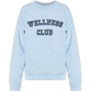 Sporty & Rich, Dames, Sweatshirts & Hoodies, Blauw, Maat: M Katoen,