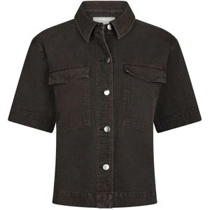 Neo Noir, Dames, Blouses & Shirts, Bruin, Maat: XS Denim,