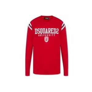 Dsquared2 T-shirt met lange mouwen , Red , Heren , Maat: XL