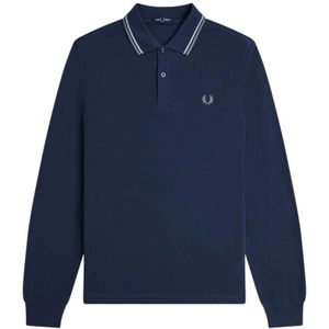 Fred Perry, Heren, Tops, Blauw, Maat: M Katoen,