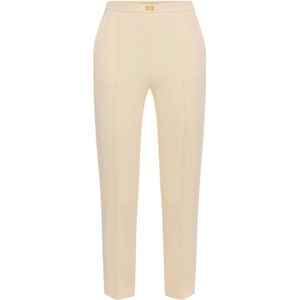 Elisabetta Franchi, Dames, Broeken, Geel, Maat: L Poliester,