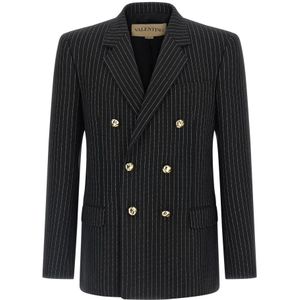 Valentino Garavani, Heren, Jassen, Zwart, Maat: L Zijde,